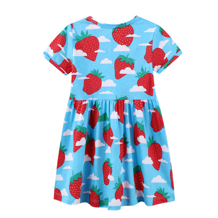 Girl's summer dress with cheerful strawberry print Mune Fashion