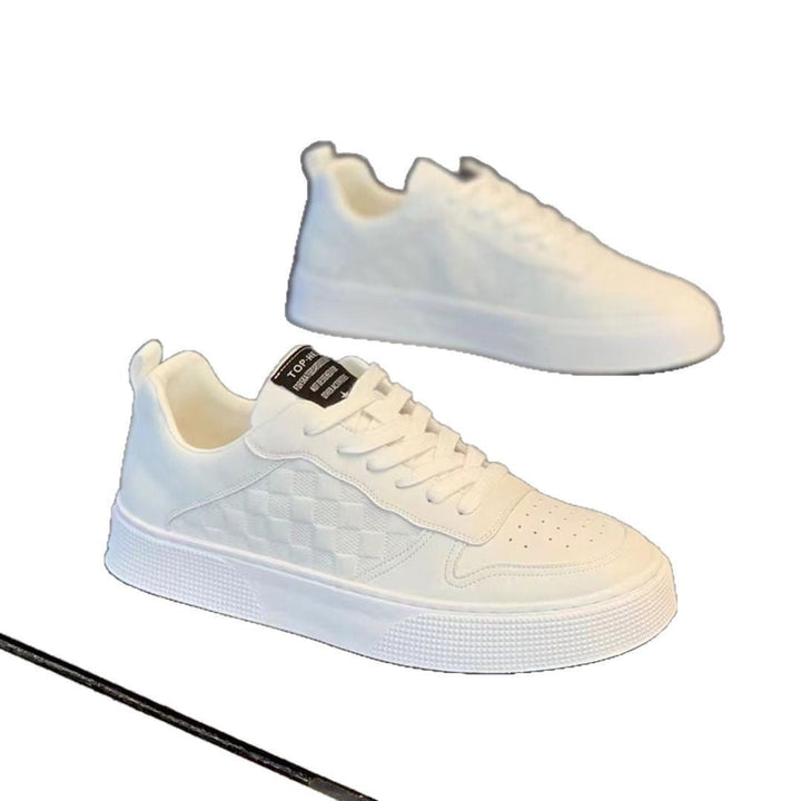 Women's Stylish Sneakers made of Synthetic Leather with Trendy Checkered Pattern Mune Fashion