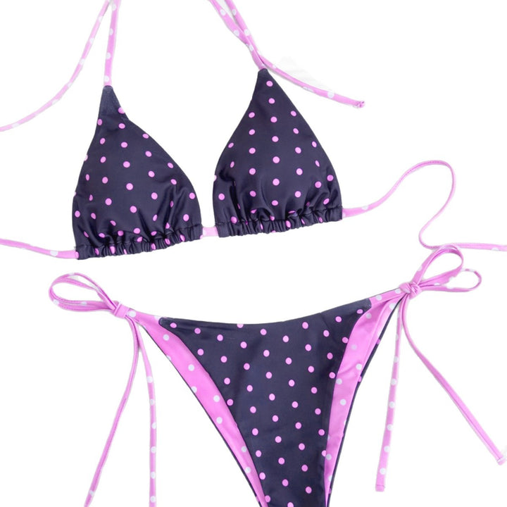 Ladies Polka-Dots Bikini with adjustable ties Mune Fashion