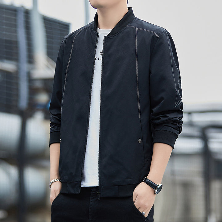 Men's Fashion Bomber Jacket with Elastic Cuffs Mune Fashion