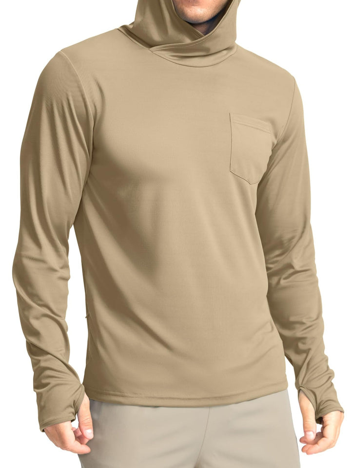 Men's functional shirt with hood and pockets