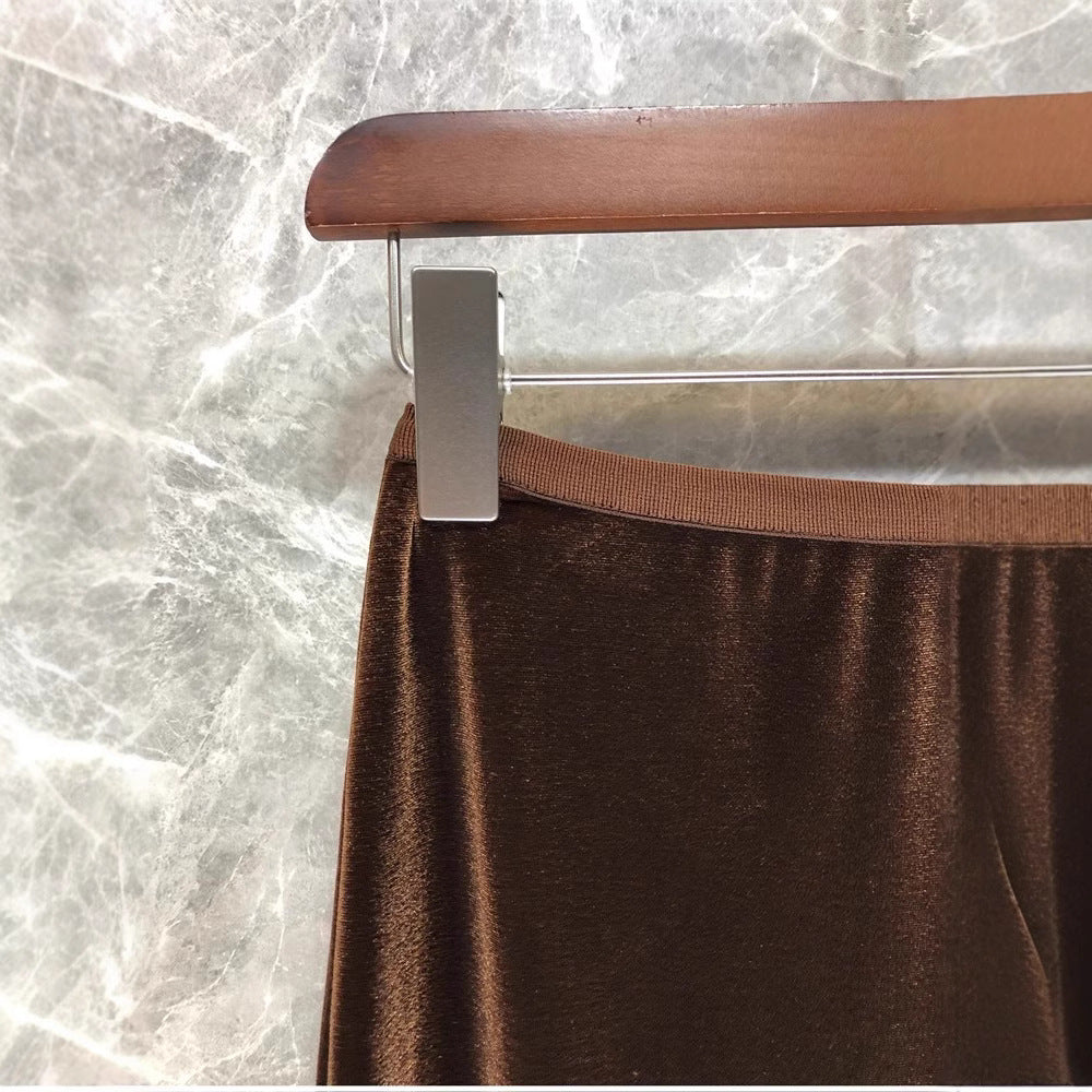 Ladies Elegant Maxi Skirt Made of Shimmering Material Mune Fashion