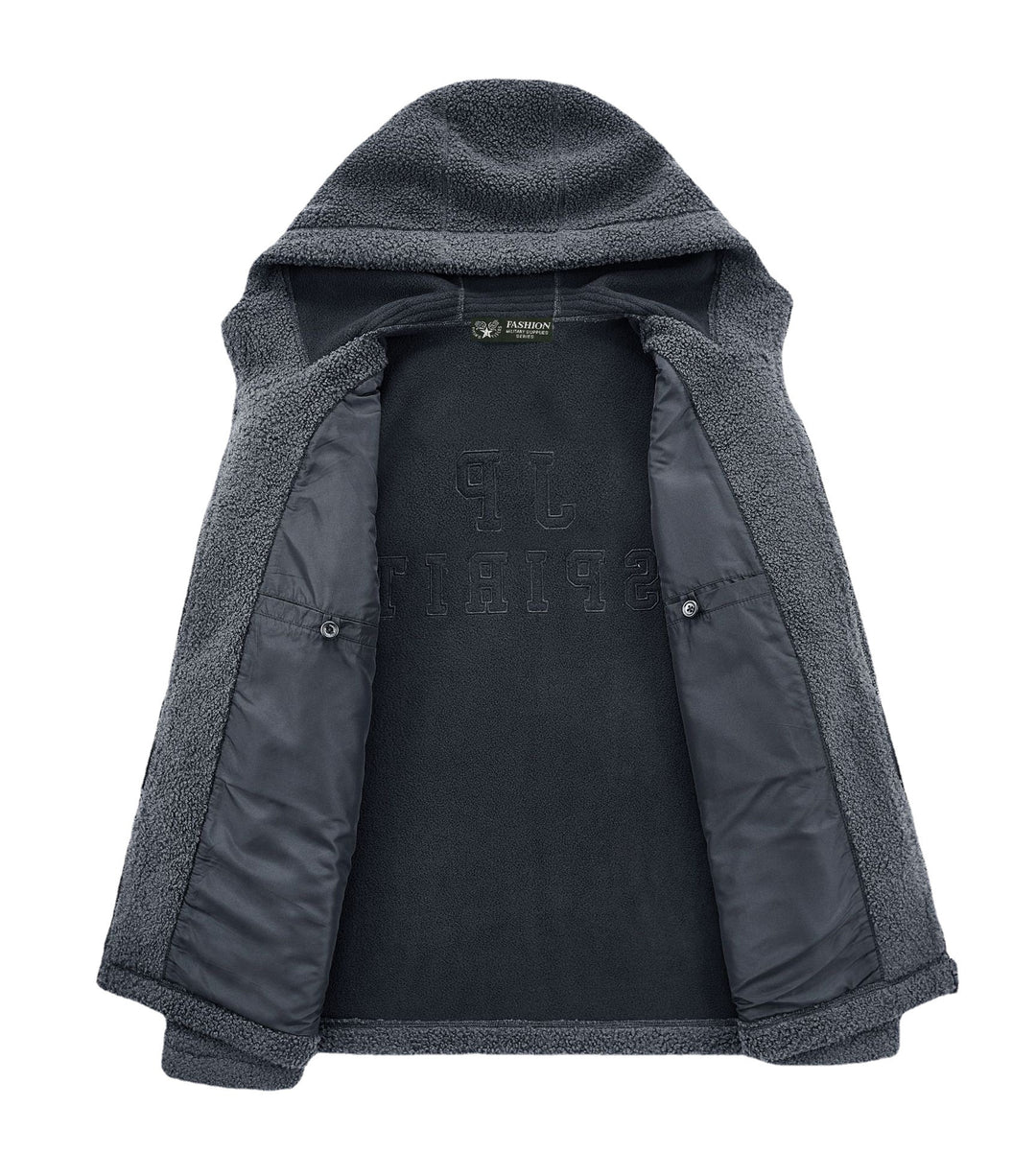 Men's Sherpa-Fleece Zip-Up Hoodie with Zipper and Chest Pocket Mune Fashion