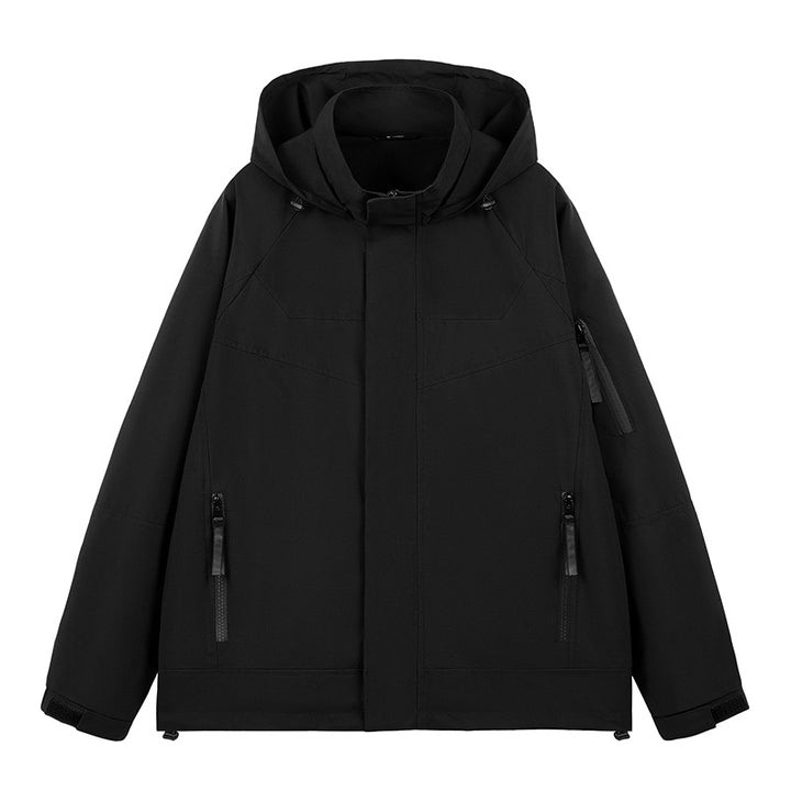 Men's water-repellent technical urban hoodie jacket with ergonomic hood, concealed zipper, and seam-sealed utility pockets Mune Fashion