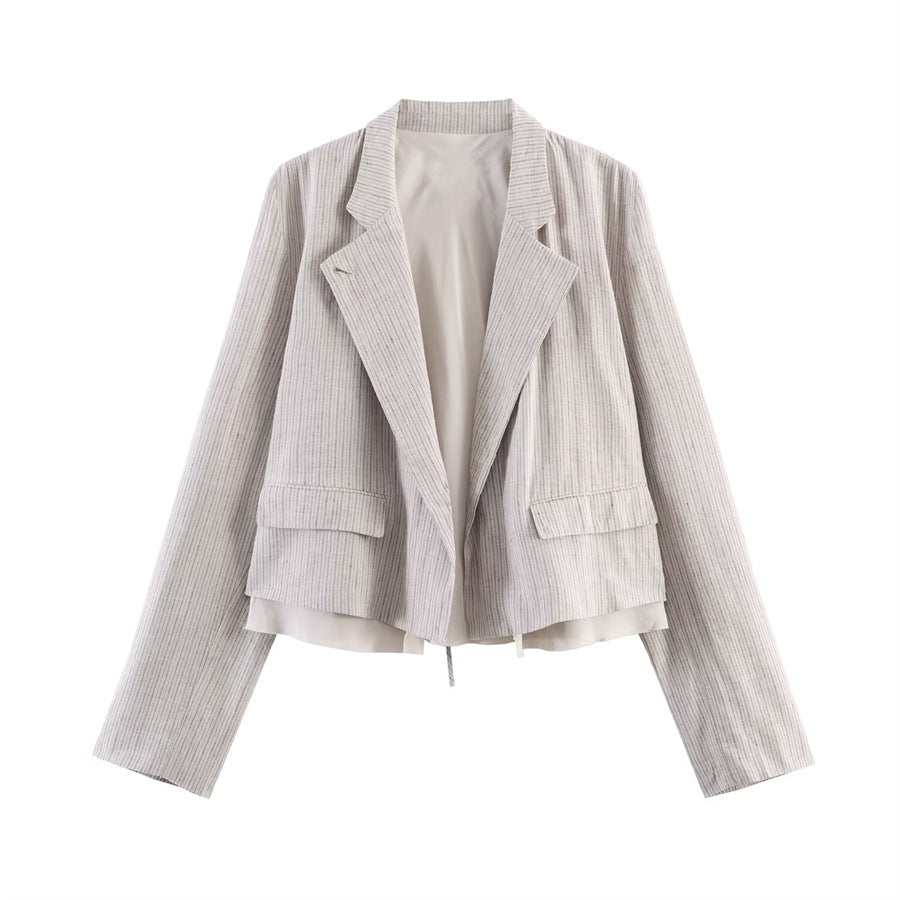 Women High-Waisted Pleated Pants with Loose Fit and Narrow Ankle Area Mune Fashion