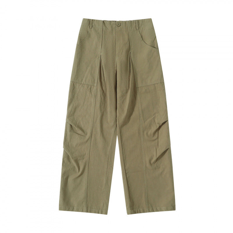 Women High-Waist wide Cargo Pants with dividing seams and patch pockets Mune Fashion