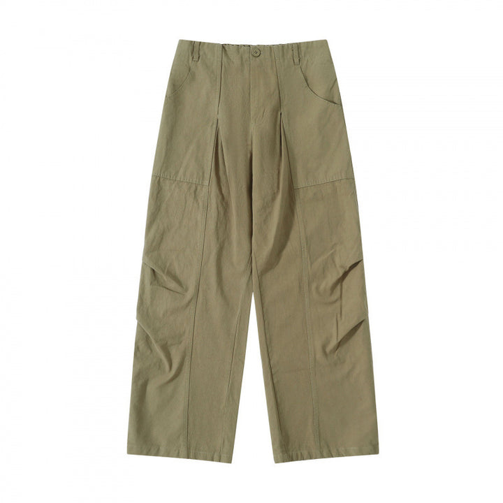 Women High-Waist wide Cargo Pants with dividing seams and patch pockets Mune Fashion