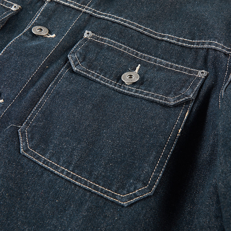 Men's Warm Denim Jacket with Faux Fur Collar Mune Fashion
