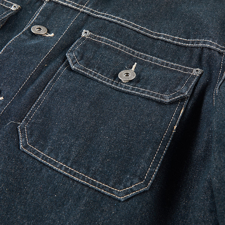 Men's Warm Denim Jacket with Faux Fur Collar Mune Fashion