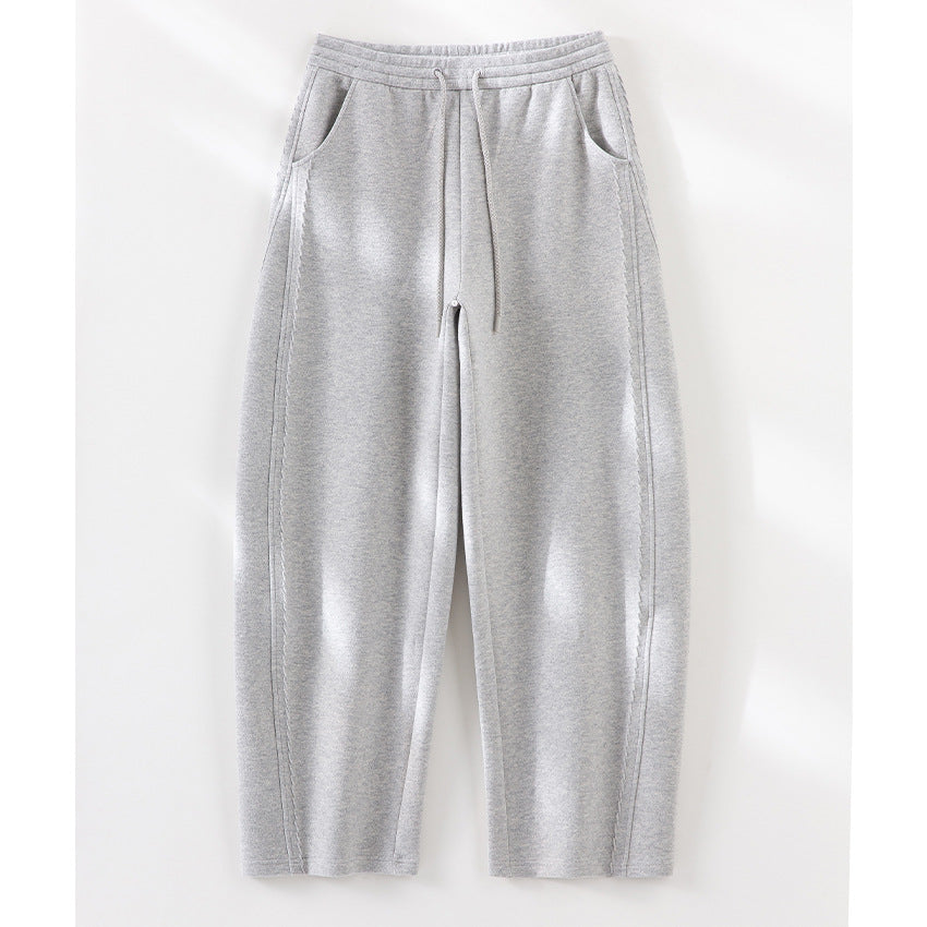 Women's Soft High-Waist Jogging Pants made of Teddy Fleece with Wide Leg and Drawstring Mune Fashion