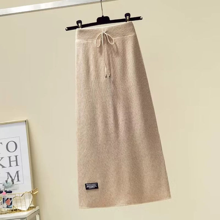Women's Long Midi Skirt with Elastic Waistband Mune Fashion