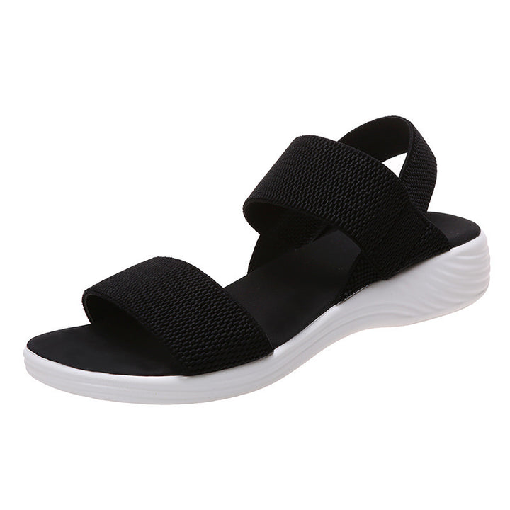 Damen Strick‑Sandalen mit elastischen Riemen und dämpfender Plateau‑Sohle Mune Fashion
