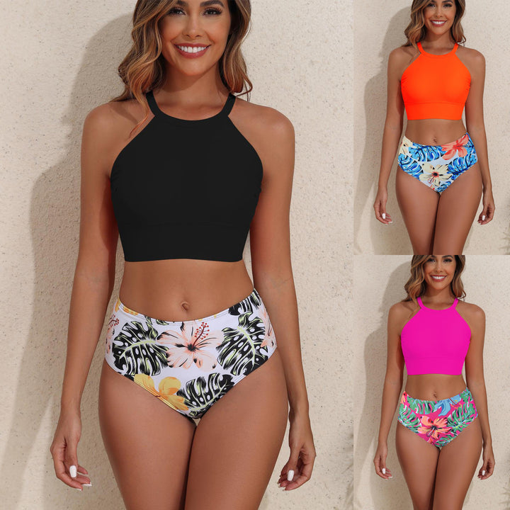 Women's Sporty Bikini Set with High Waist and Backless Top Mune Fashion