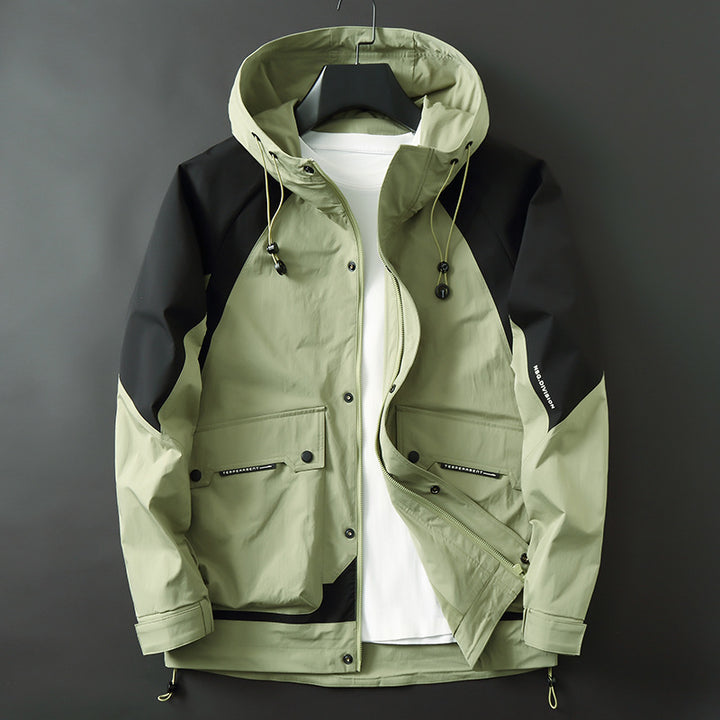 Men's Technical Parka Jacket in Utility Style with Hood, wind and water-repellent shell Mune Fashion