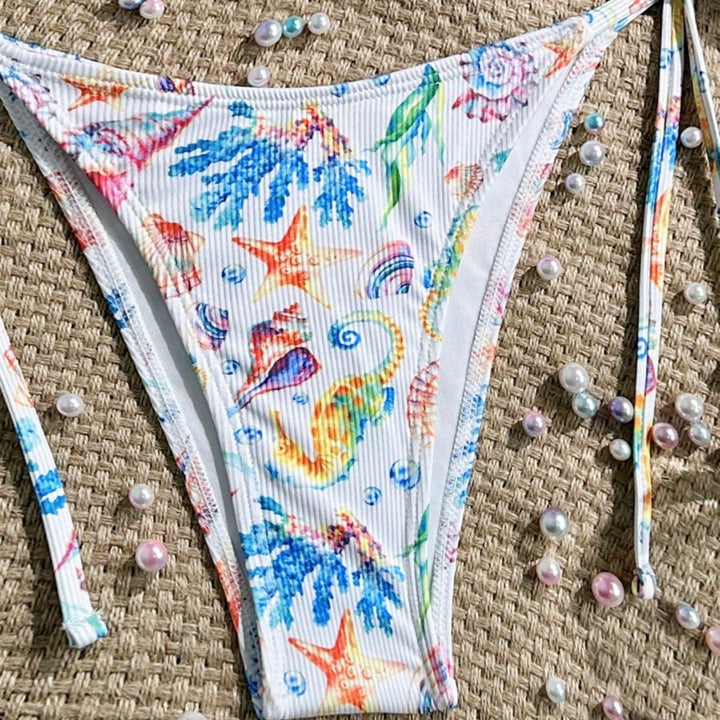 Women's triangle bikini with handmade shell embellishments Mune Fashion