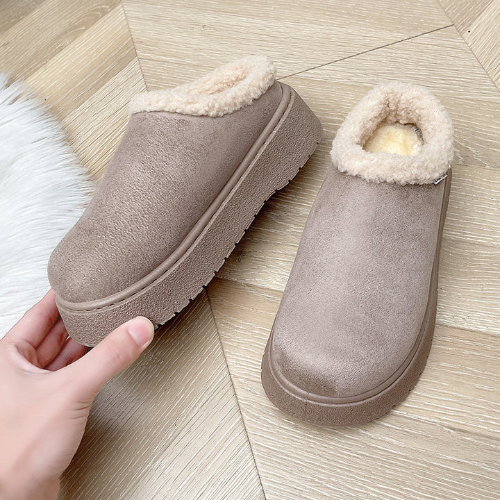 Ladies Cozy Slipper Shoes with High Platform and Teddy Lining Mune Fashion