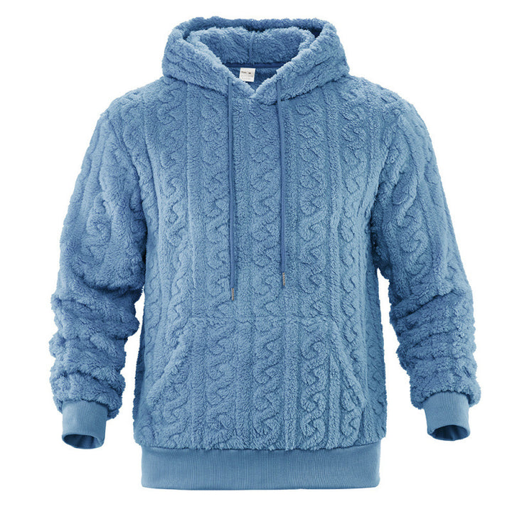 Unisex Cozy Teddy Hoodie with Cable Knit Look and Kangaroo Pocket Mune Fashion