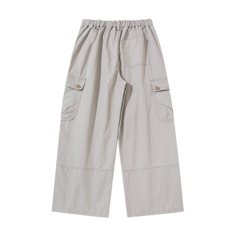 Women's Wide Cargo Pants with High Waist, Large Flap Pockets, and Culotte Silhouette Mune Fashion