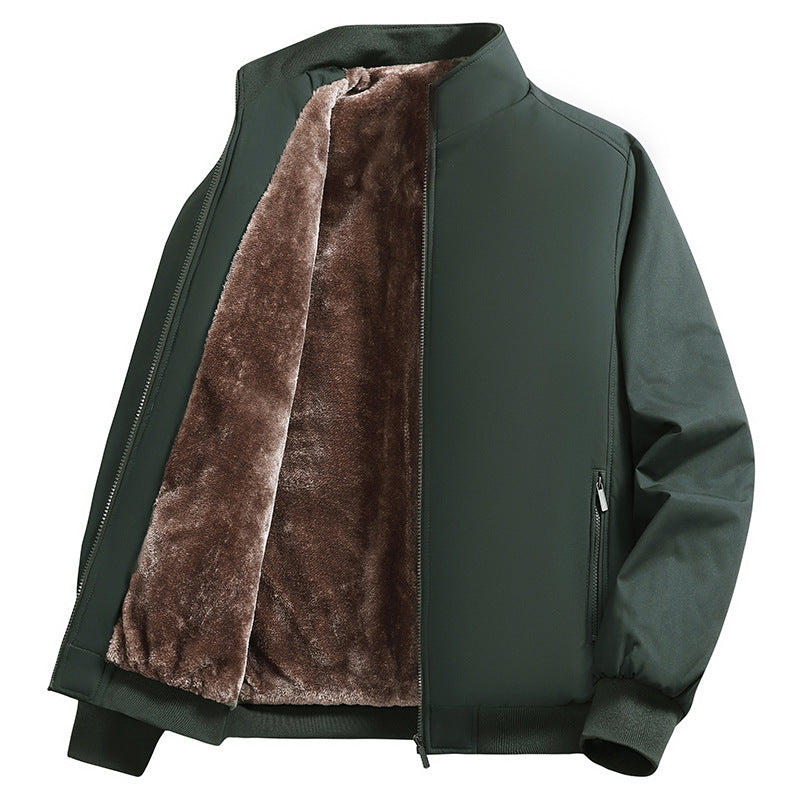Men's Padded Bomber Jacket with Faux Fur Lining, Stand-Up Collar and Zipper Mune Fashion