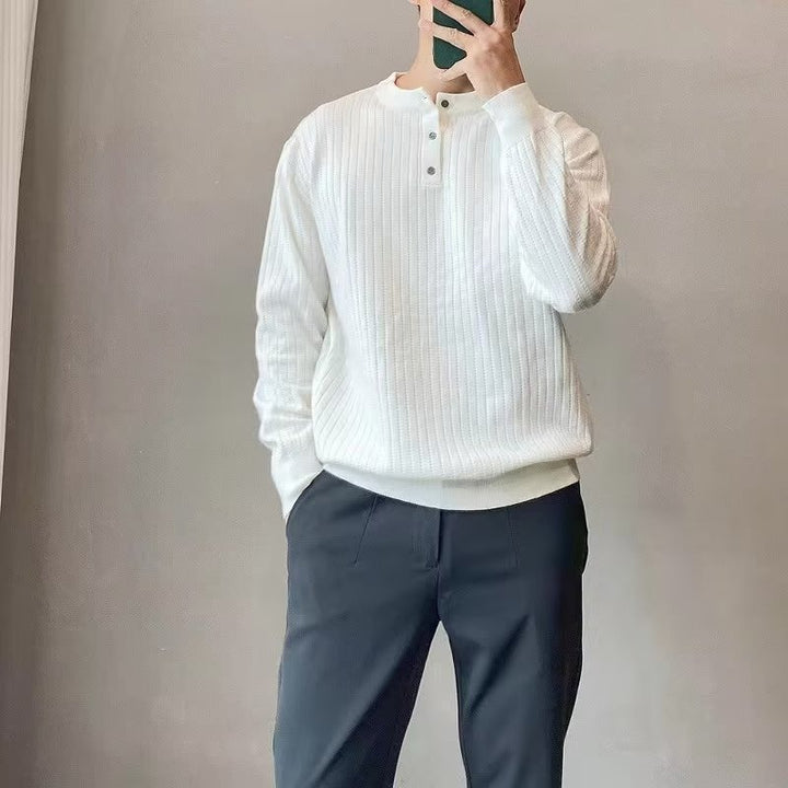 Men's knitted sweater with textured design Mune Fashion