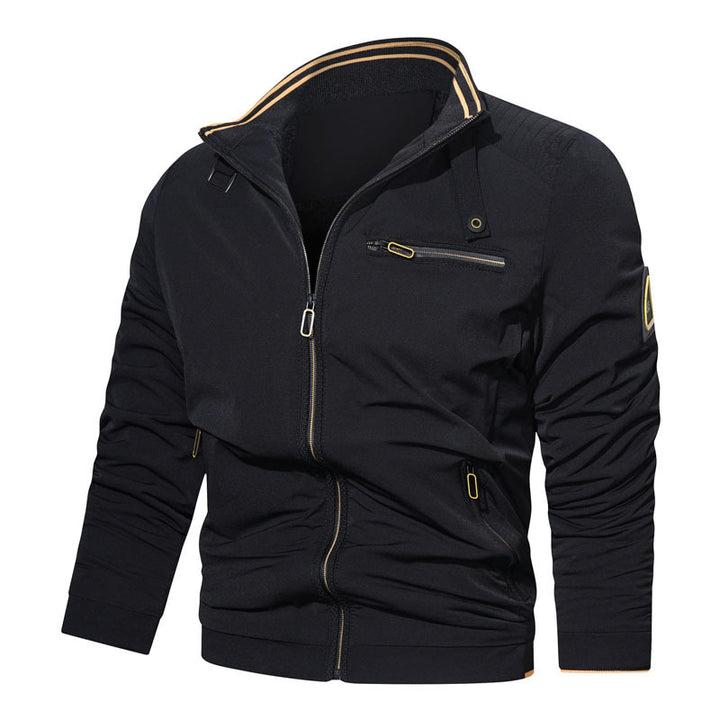 Men's transitional pilot-style jacket with high collar and zipper details Mune Fashion