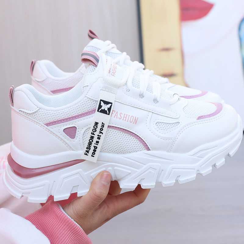Ladies fashionable chunky sneakers with breathable mesh upper material and reinforced sole Mune Fashion