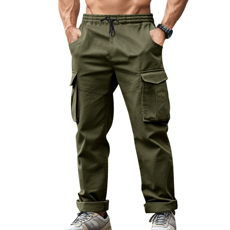 Men's urban cargo chinos in jogging style with elastic drawstring waistband and multifunctional pockets Mune Fashion