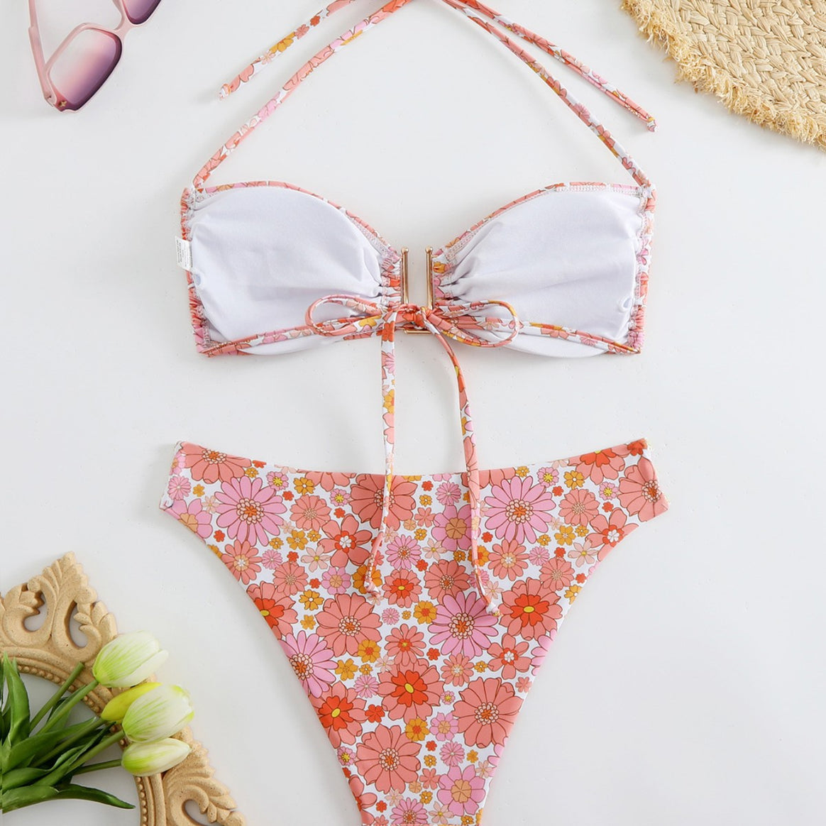 Women’s bikini set with floral design and golden accents Mune Fashion