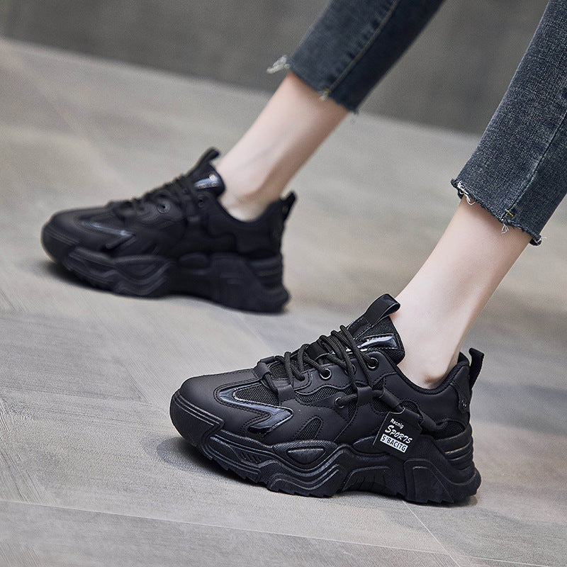 Women's chunky sports sneakers with extra high profile sole and breathable mesh lining Mune Fashion