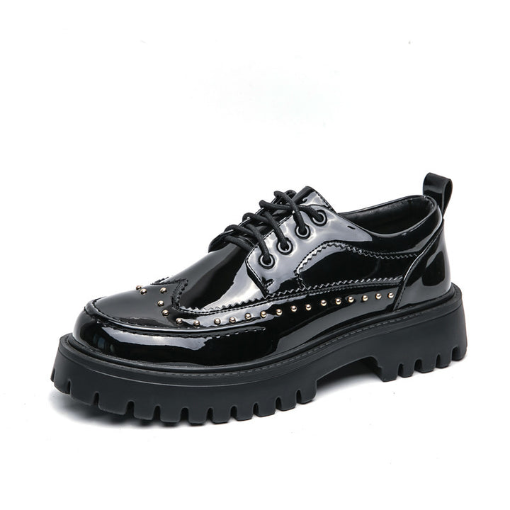 Women’s Platform Brogue Derby with distinctive profile sole and patent leather look Mune Fashion