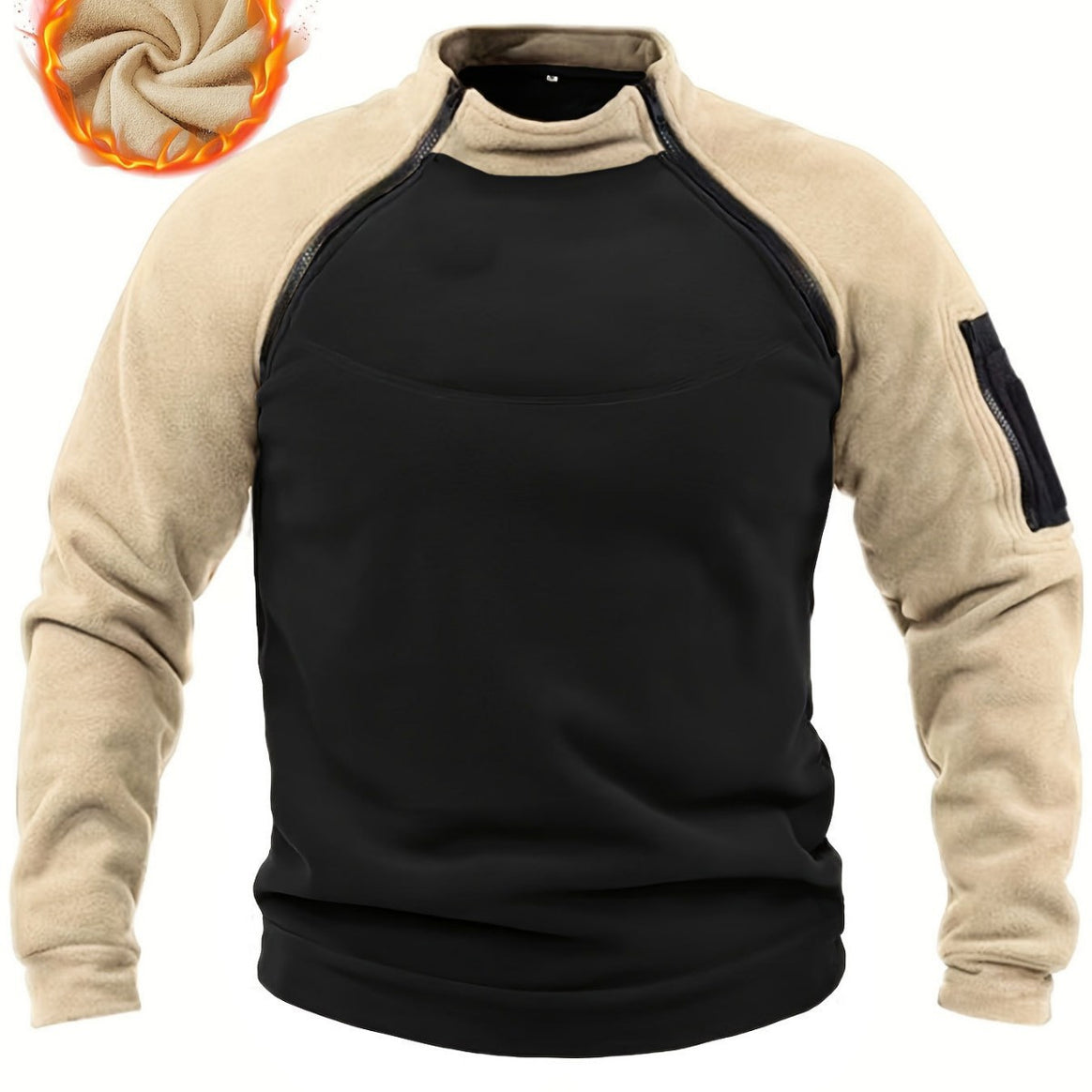 Men's Technical Fleece Combat Pullover with Reinforced Front Panel & Shoulder Zippers Mune Fashion