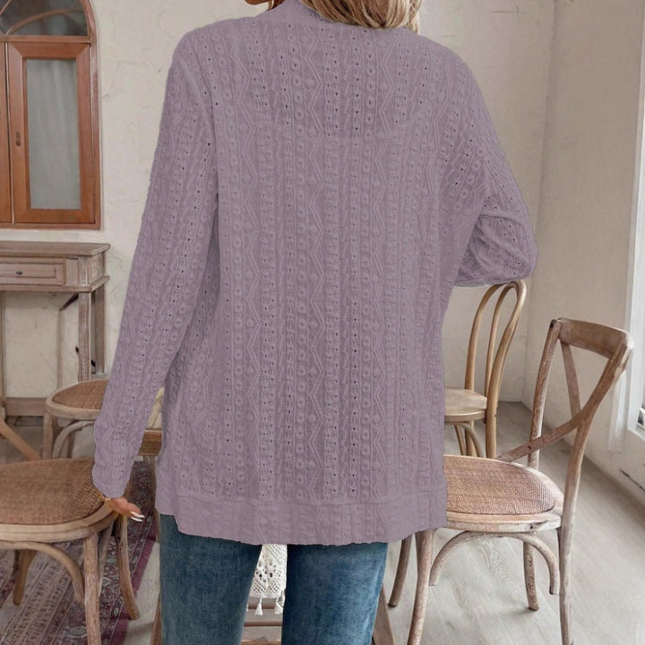 Women's Open Structured Knitted Cardigan with Pockets Mune Fashion