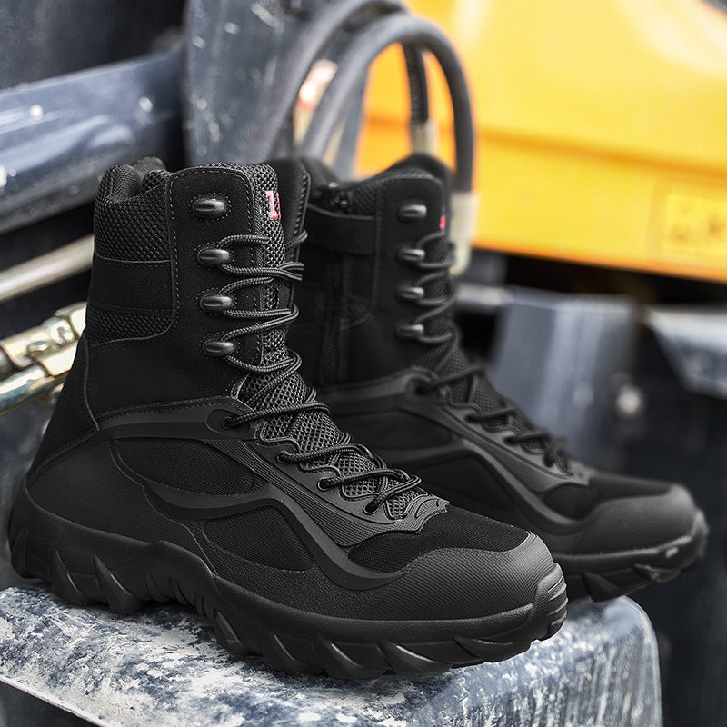 Men's Tactical High-Top Combat Boots with Robust Trail Tread Sole Mune Fashion