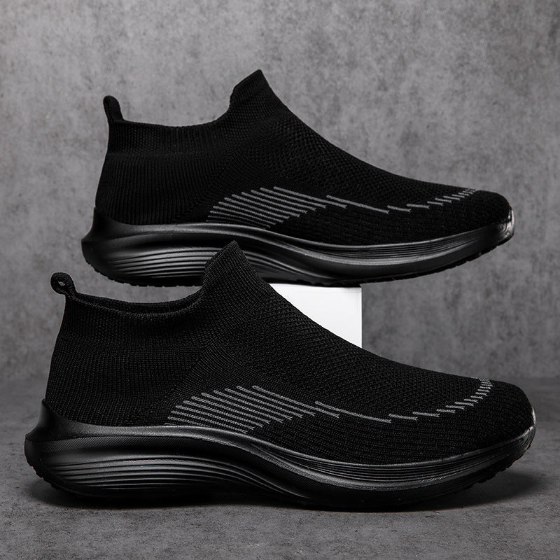 Men's sock-like knitted sneakers with seamless upper and shock-absorbing sole Mune Fashion