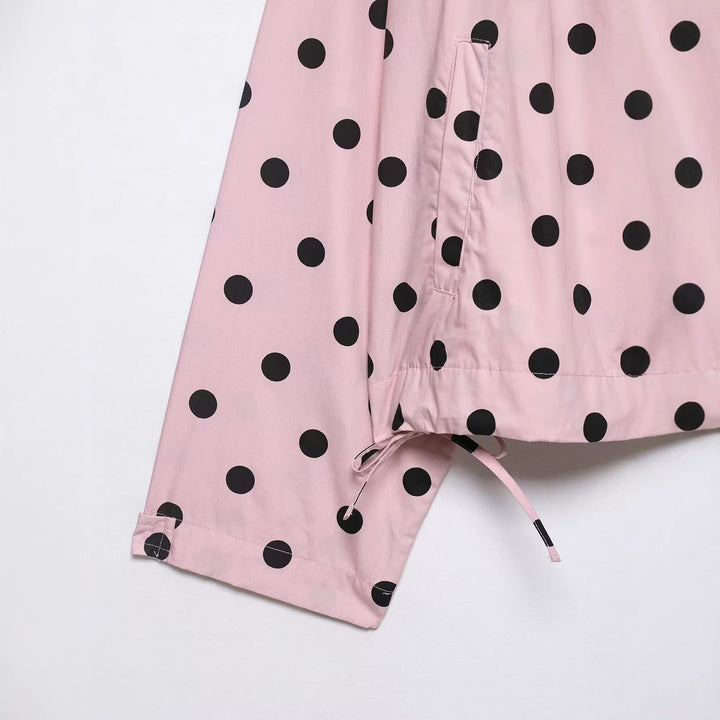 Women Lightweight cropped leisure blouson jacket with stand-up collar, drawstring and large flap pockets Mune Fashion