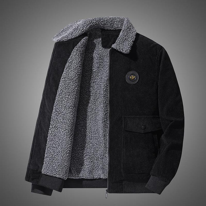 Men's cord jacket with continuous sherpa lining and patch pockets Mune Fashion