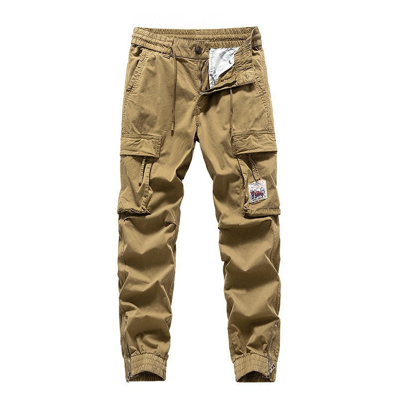 Herren Cargo-Jogger mit Zip-Knöchel, elastischem Bund, Multifach-Utility-Taschen und Vintage-Patch Mune Fashion
