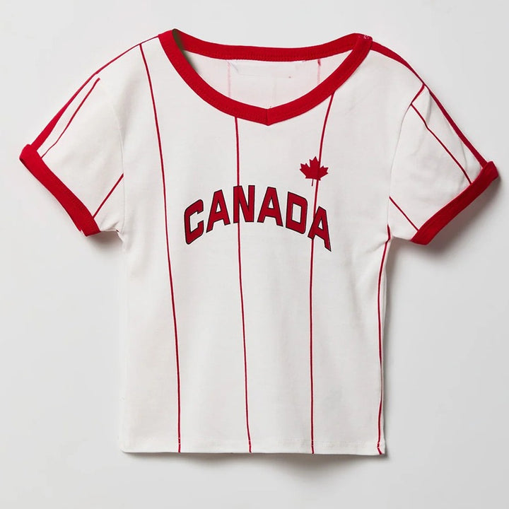 Unisex short-sleeve children's T-shirt with retro England print and contrasting round neck Mune Fashion