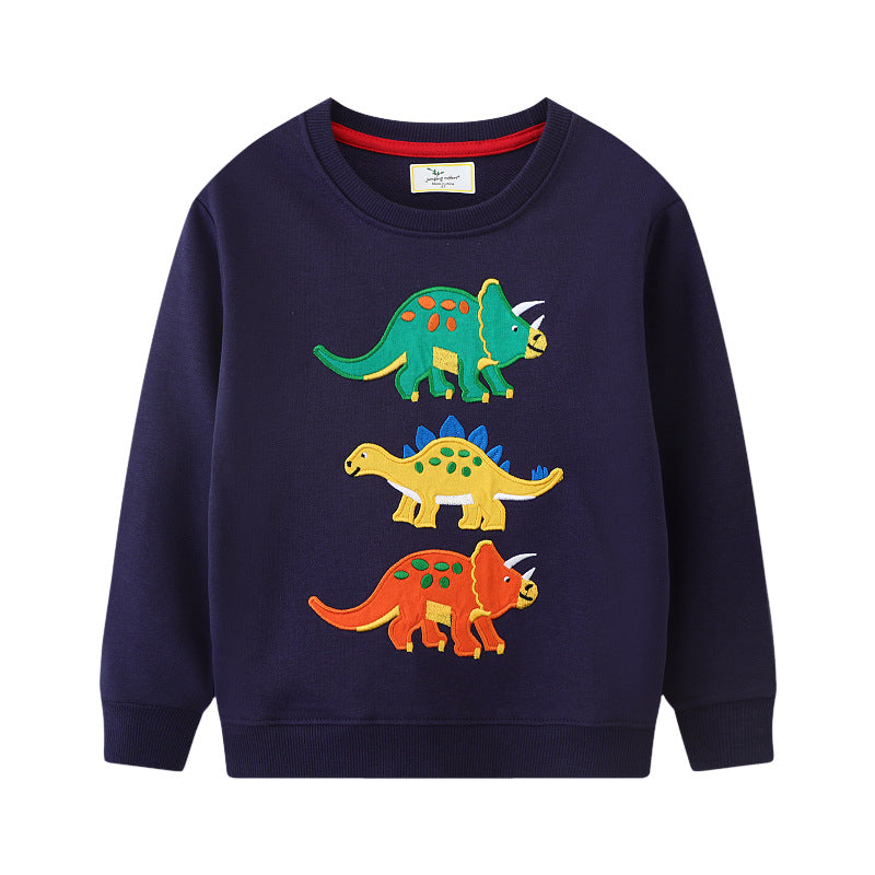 Boys sweatshirt with colorful dinosaur appliqués Mune Fashion