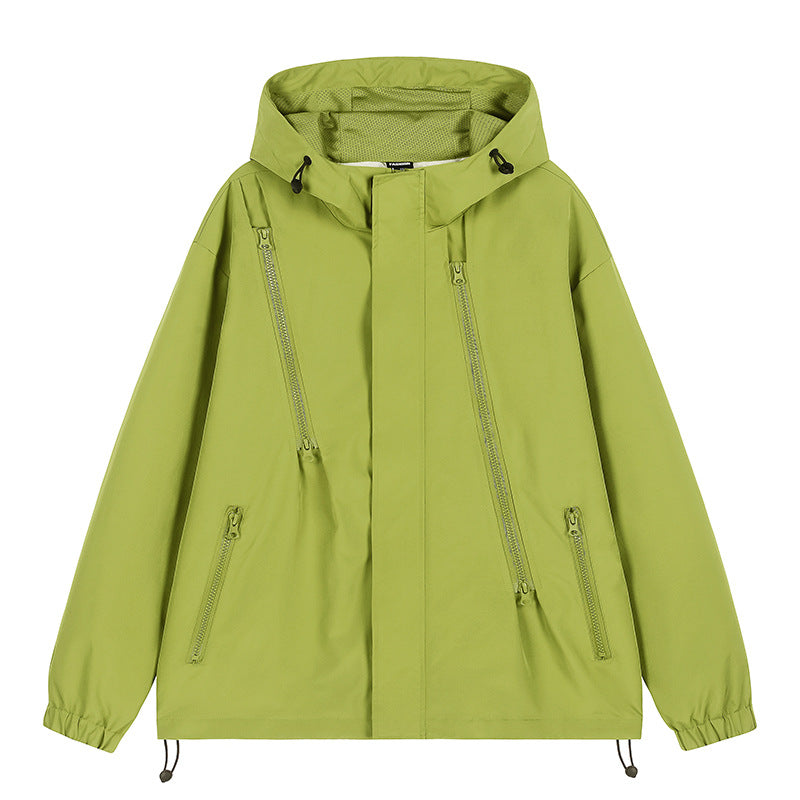 Men's nan technical hooded jacket with water-repellent softshell, angled zip pockets, and adjustable hem Mune Fashion