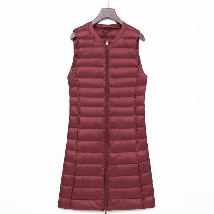 Ladies Long Quilted Thermal Vest with A-Line Silhouette Mune Fashion