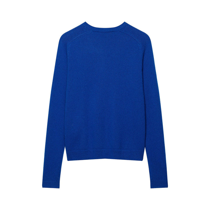 Women's Fine Knit Cropped Cardigan with Round Neck and Mother-of-Pearl Buttons Mune Fashion