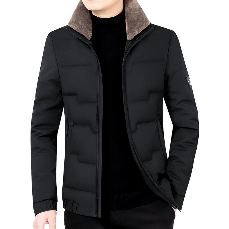 Men's Slim-Fit Padded Transitional Jacket with Soft Lined Stand Collar and Concealed Zipper Mune Fashion