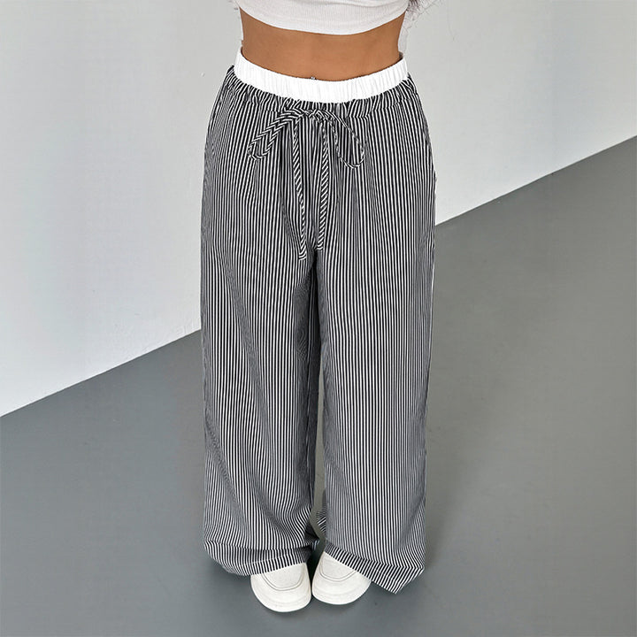 Women Casual and Elegant Striped Pants Mune Fashion