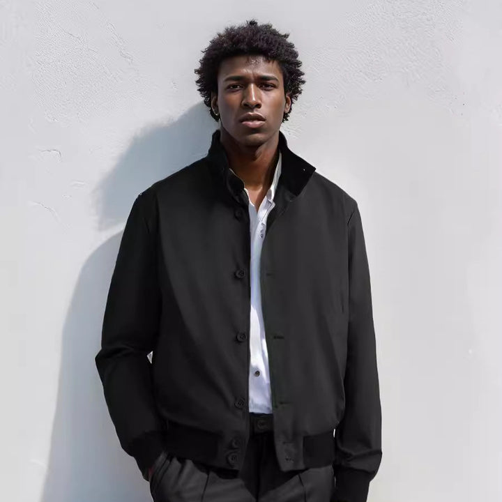 Men's light blouson with stand-up collar, button placket and ribbed cuffs Mune Fashion