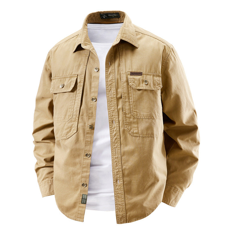 Men's robust cotton canvas overshirt with patch flap pockets, reinforced seams, and relaxed fit Mune Fashion