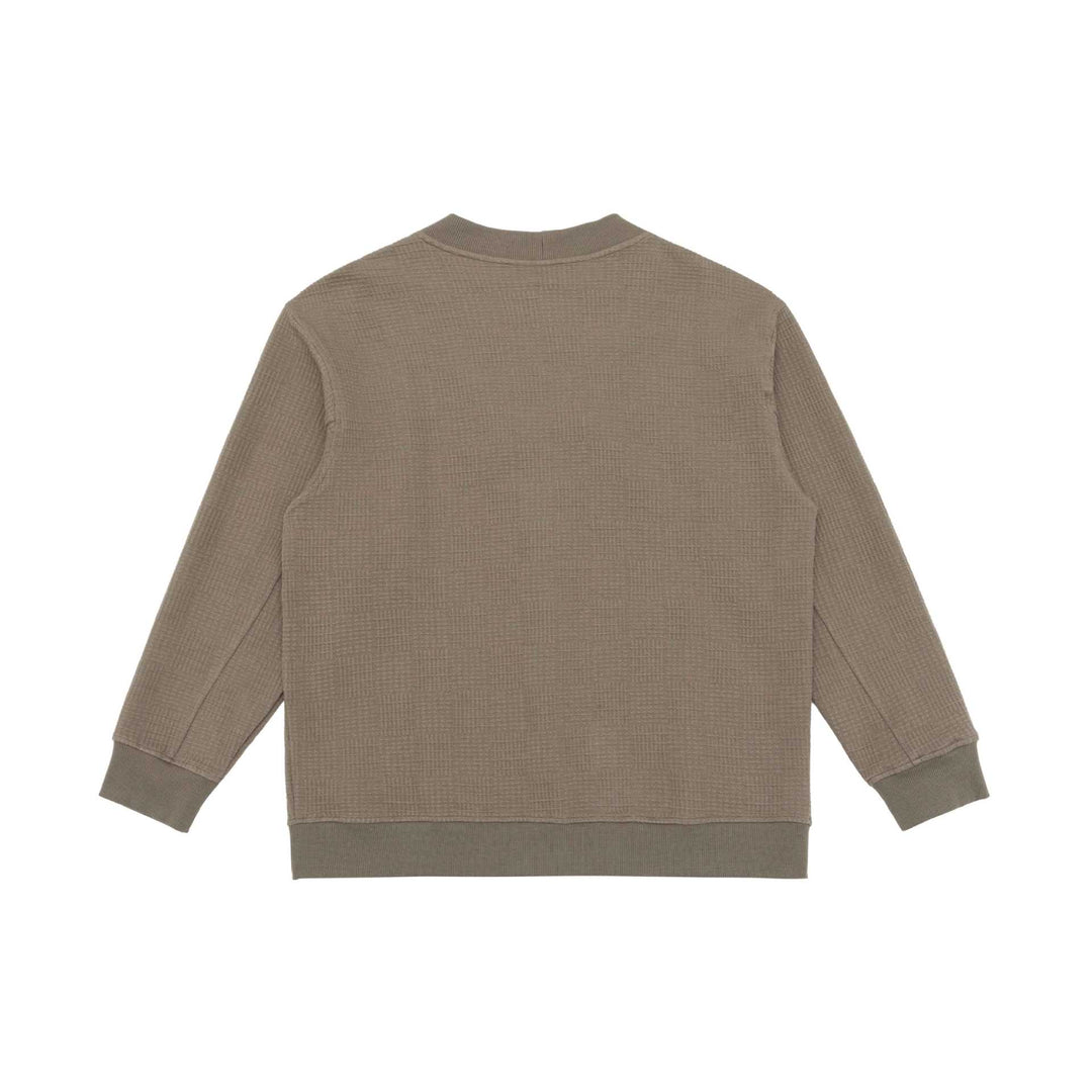 Unisex Waffle Structure Cardigan with V-Neck, Button Placket and Patch Pockets Mune Fashion