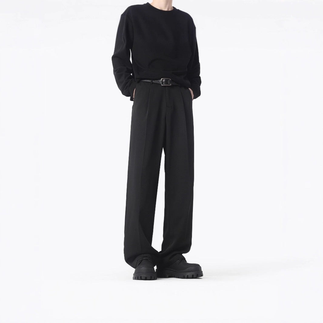 Women Elegant and Comfortable Wide-Cut Fabric Trousers Mune Fashion