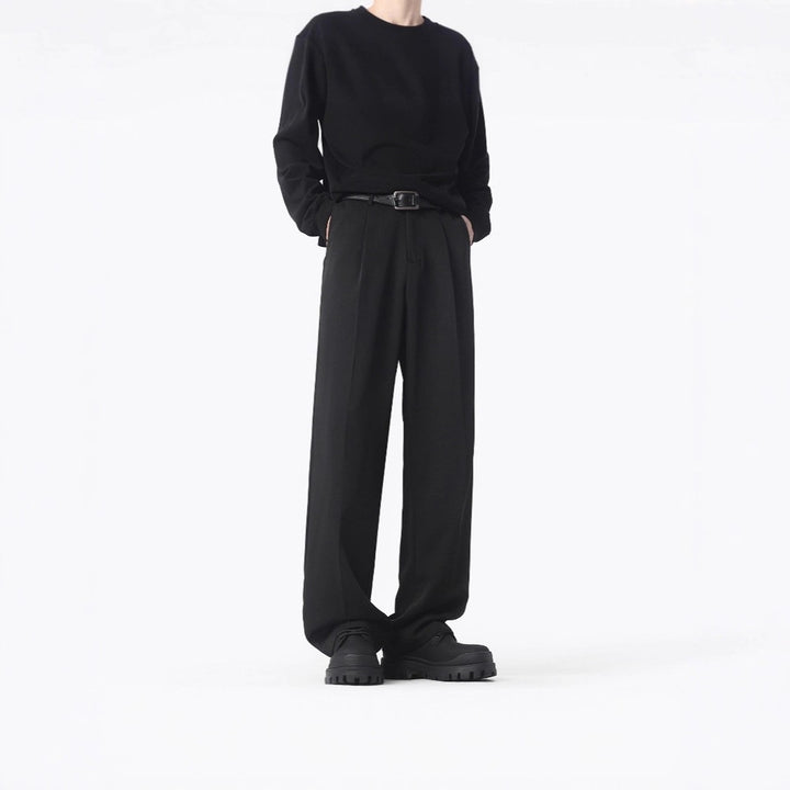 Women Elegant and Comfortable Wide-Cut Fabric Trousers Mune Fashion