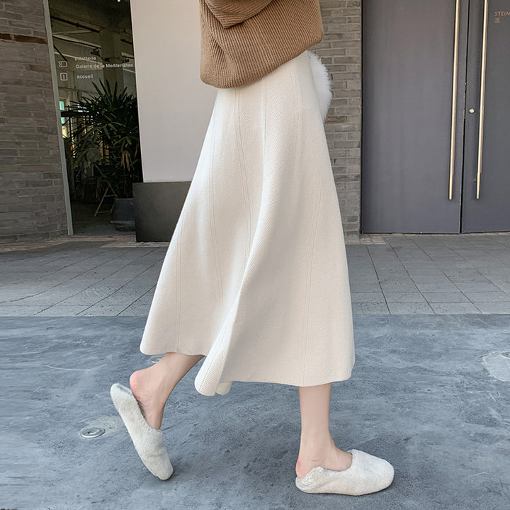Ladies Calf-Length Pleated Skirt Mune Fashion